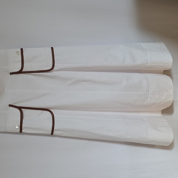 Staud White & Brown Lined Cotton Dress. Size 4 - Picture 3 of 9